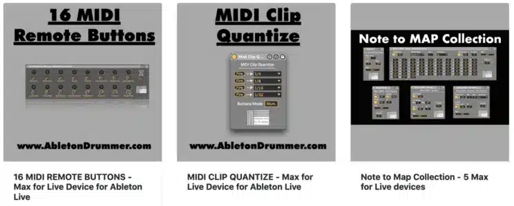 Drei M4L Plugins zur Steuerung verschiedener Funktionen in Ableton Live