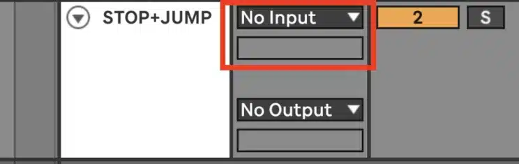 Keinen Input auswählen auf der MIDI-Spur in Ableton Live