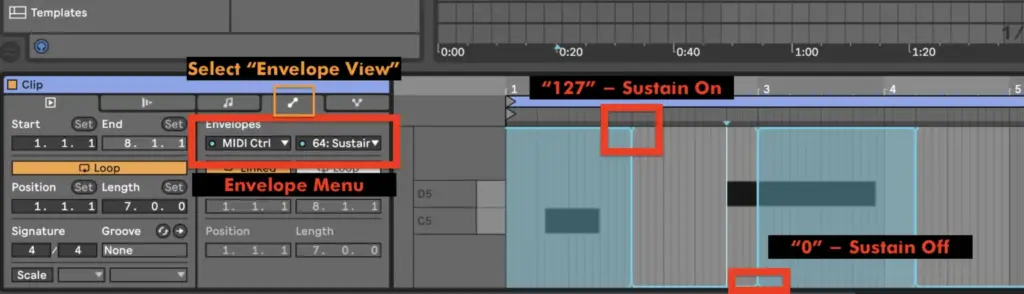 Reperatur von MIDI-Sustain in Ableton Live