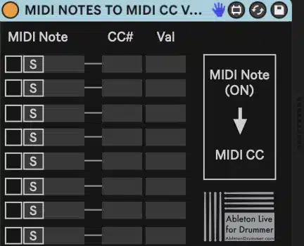 MIDI-Noten zu MIDI-CC konvertieren